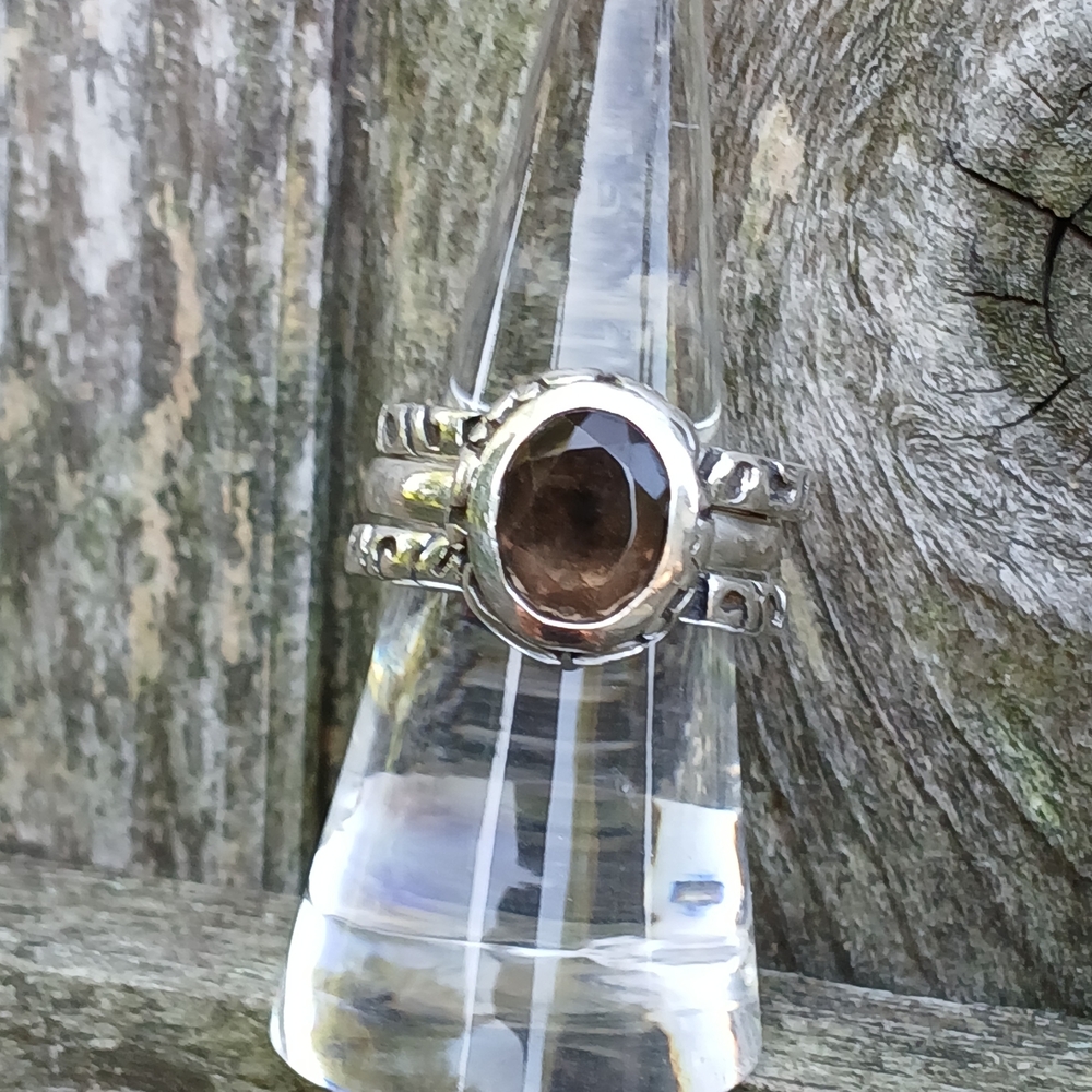 Silpada R-1384 Smokey Quartz 925 Sterling 3 Piece Ring - Picture 5 of 9